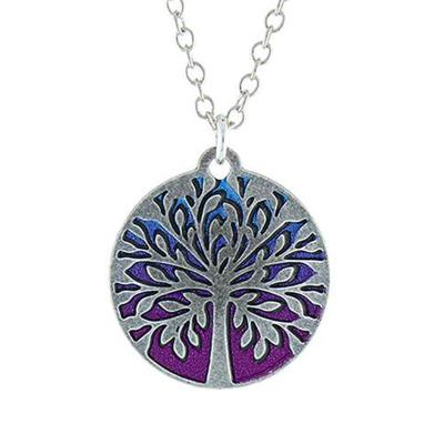 Handcrafted Silver & Magenta Tree of Life pendant necklace made in the USA