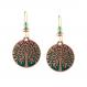 Handcrafted copper and green Tree of Life earrings made in the USA