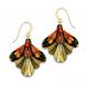 Handmade lightweight Japanese Autumn dangle earrings with gold-tone wires and vibrant seasonal artwork.