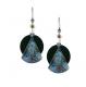 Waterlily earrings with Czech glass beads and surgical steel ear wires handmade in the USA