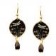 Handmade dragonfly earrings with Czech glass beads and gold-plated surgical steel ear wires
