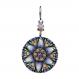 Handmade purple lotus earrings with silver-plated backing and surgical steel ear wires