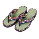 Japanese floral sandals with cushioned EVA sole and raised heel