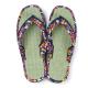 Colorful floral Zori sandals with woven Japanese rush grass footbed