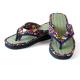 Handcrafted Japanese Zori sandals with colorful floral fabric thong