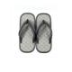 Side view of gray Japanese Setta sandals showing the raised heel and sole construction.