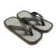 Close-up of the textured gray footbed on traditional Japanese Setta sandals.