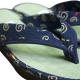 Japanese Zori sandals with green tatami rush footbed and raised EVA heel