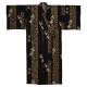 Black kids Japanese yukata with gold and white Shodo calligraphy