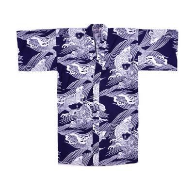 Men’s Japanese happi coat with blue koi design