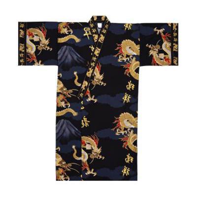 Men’s Japanese Happi Coat featuring gold dragons and Mt. Fuji