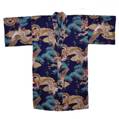 Japanese cotton happi coat featuring cranes, dragons and pine trees