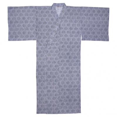 Men's 100% cotton Japanese yukata in dark navy blue