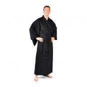 Black Kimono Samurai Robe made in Japan from 100% cotton