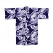 Men’s Japanese happi coat with blue koi design