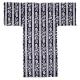 Men's navy Japanese robe with Autumn Moon motif