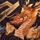 Dragon and tiger Japanese happi coat in soft brushed cotton