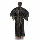 Japanese cotton yukata for men featuring three historic Japanese figures
