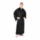 Black Japanese kimono robe with matching belt