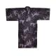 Japanese Great Wave happi coat in gray black and white