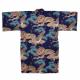 Back of men’s happi coat with colorful dragon and eagle design
