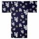 Navy blue Japanese happi coat with contemporary straight sleeves