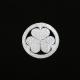 White embroidered Tokugawa Aoi crest on black Japanese kimono