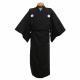 Black men’s kimono with three embroidered Tokugawa Aoi crests