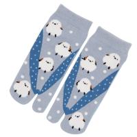 Snow Pika Japanese tabi socks with cute pika animals and snowflakes
