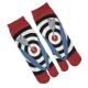 Men's split-toe tabi socks featuring arrows and concentric bullseye circles