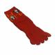 Ankle-high women’s panda socks in red with individual toe sleeves