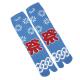 Matsuri men's tabi socks in blue with red and white Japanese-inspired motifs