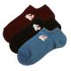 Women's Japanese ankle socks with embroidered rabbit fish and cherry blossom motifs