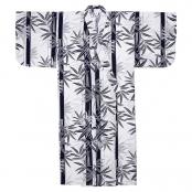Navy Bamboo women’s yukata with Japanese bamboo pattern