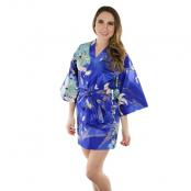 Royal Cranes Japanese happi coat for women in royal blue