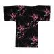 Women's Japanese robe featuring cherry blossoms and bush warbler design
