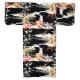 Classic Japanese kimono for women in black with a village scene reminiscent of old world Japan