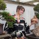 Womens black kimono with classic design