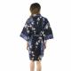 Japanese cotton Happi Coat featuring cherry blossoms and gold accents