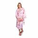 Japanese 100% cotton Happi Coat featuring a pink sakura blossom pattern and side pocket