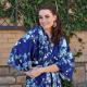 Women's cotton sateen Happi Coat showing matching belt and convenient side pocket