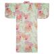 Seafoam green Japanese yukata with chrysanthemums and cherry blossoms