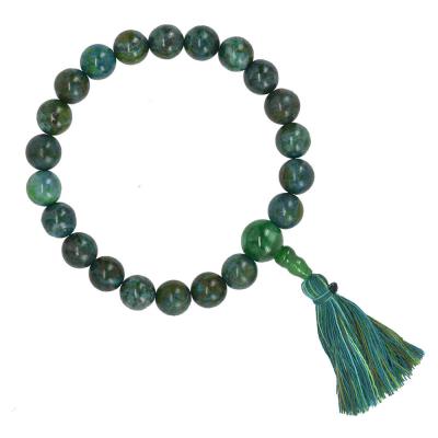Blue and green azurite malachite mala bracelet