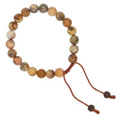 Natural Crazy Lace Agate mala bracelet with bronzite beads