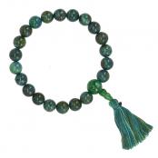 Azurite malachite wrist mala with 21 natural 8mm beads