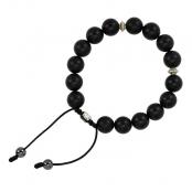 Black onyx wrist mala with 16 genuine 10mm matte beads