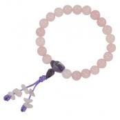 Rose quartz wrist mala with 21 natural 8mm beads