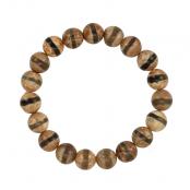 Striped Tibetan agate wrist mala with 18 natural 10mm beads