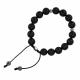 Matte black onyx mala bracelet with pewter spacers