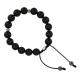 Handcrafted black onyx wrist mala with hematite beads